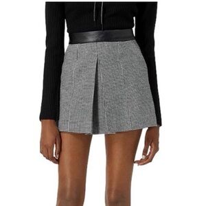 The kooples houndstooth wool A line leather mini skirt FINAL PRICE NO OFFERS